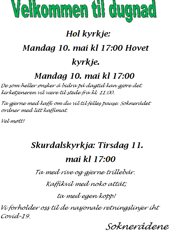 Dugnad på kirkegårdene 2021
